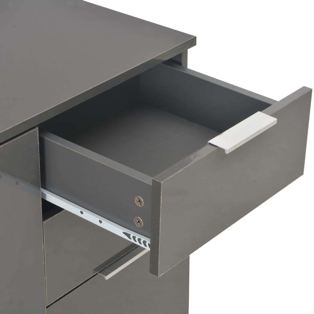 vidaXL Dulap, gri extralucios, 107x35x80,5 cm