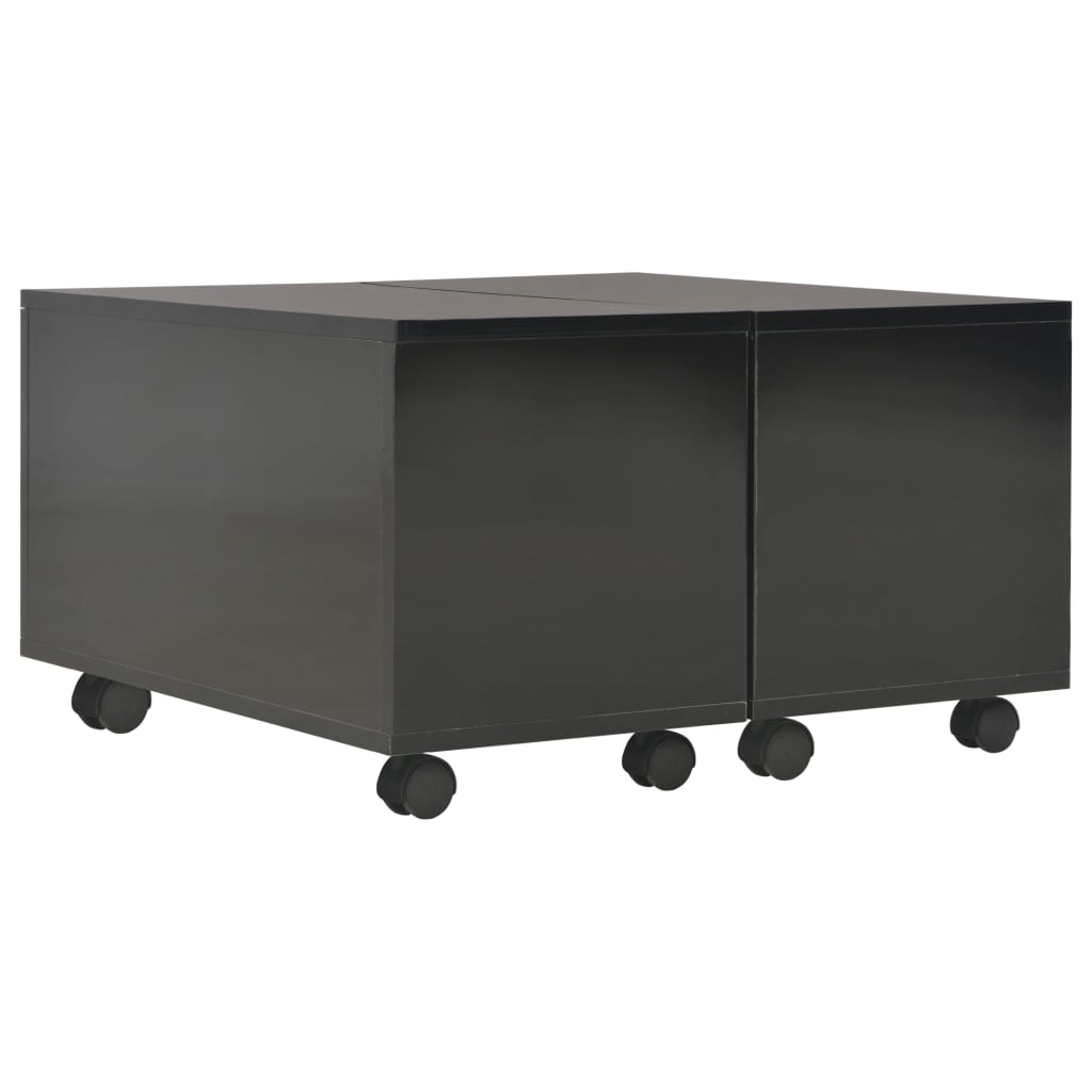 vidaXL Măsuță de cafea, negru extralucios, 60x60x35 cm lemn prelucrat vidaXL Măsuță de cafea, negru extralucios, 60x60x35 cm lemn prelucrat