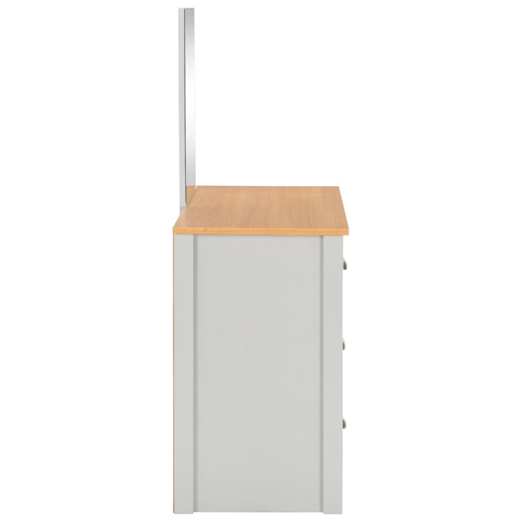 vidaXL Masă de toaletă cu oglindă și taburet, gri, 104x45x131 cm vidaXL Masă de toaletă cu oglindă și taburet, gri, 104x45x131 cm