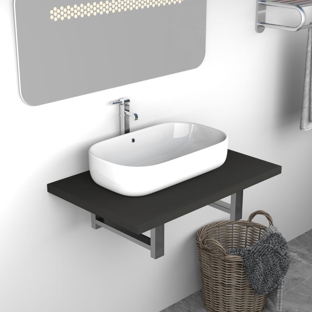 vidaXL Mobilier de baie, gri, 60 x 40 x 16,3 cm vidaXL Mobilier de baie, gri, 60 x 40 x 16,3 cm