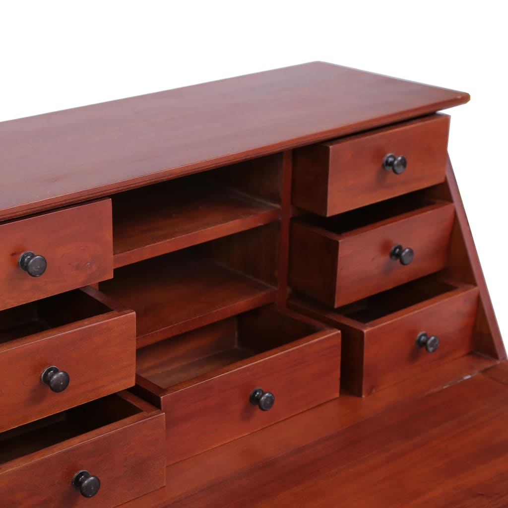 vidaXL Birou secretar, maro, 78 x 42 x 103 cm, lemn masiv de mahon