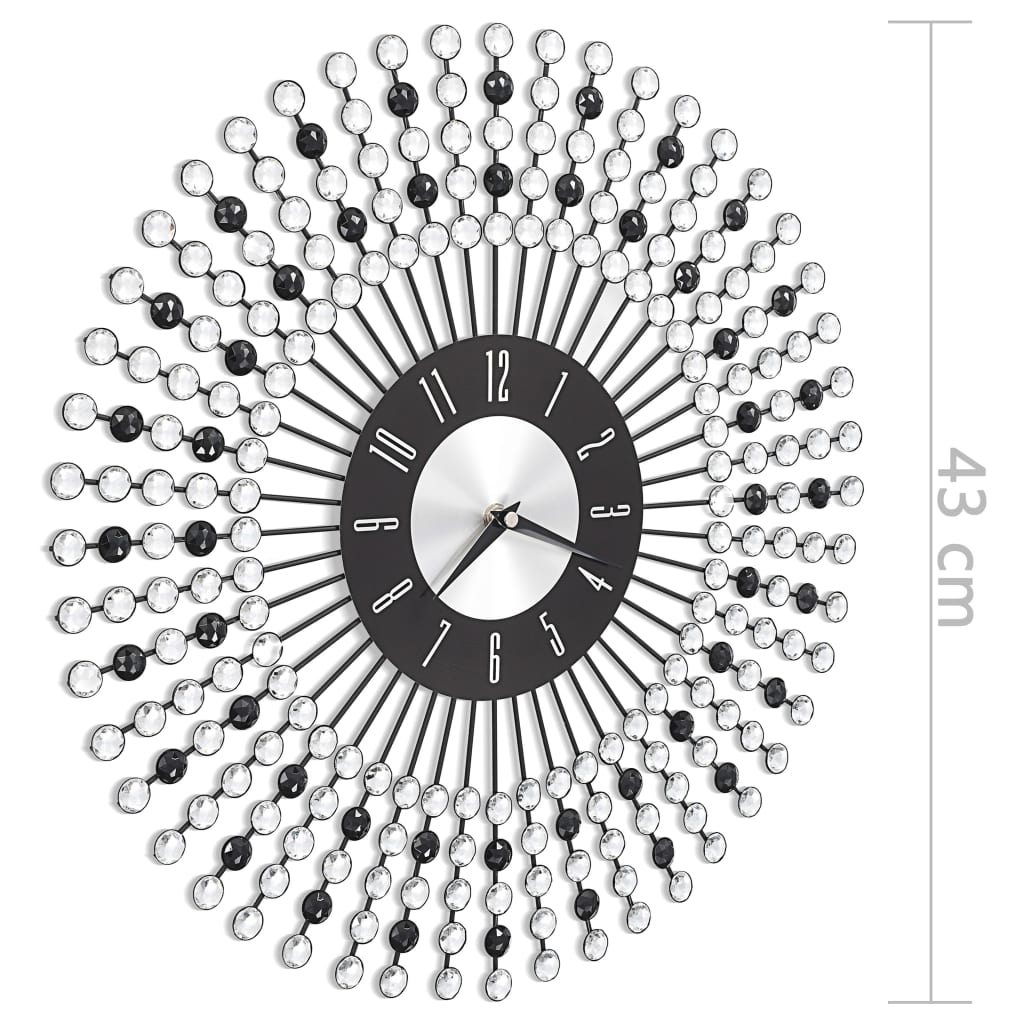vidaXL Ceas de perete, negru, 43 cm, metal vidaXL Ceas de perete, negru, 43 cm, metal