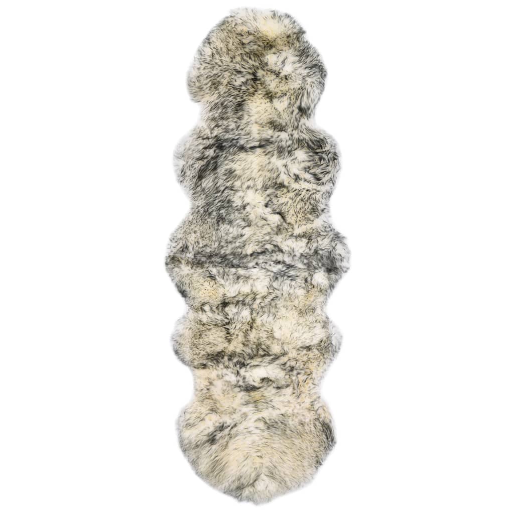 vidaXL Covor din piele de oaie, gri închis melanj, 60 x 180 cm vidaXL Covor din piele de oaie, gri închis melanj, 60 x 180 cm