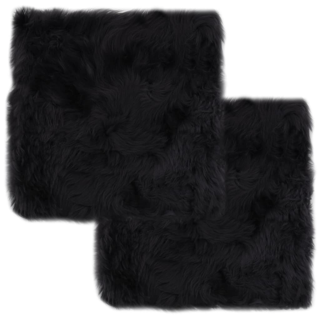 vidaXL Pernuțe scaun 2 buc, gri închis, 40x40 cm, piele oaie naturală vidaXL Pernuțe scaun 2 buc, gri închis, 40x40 cm, piele oaie naturală