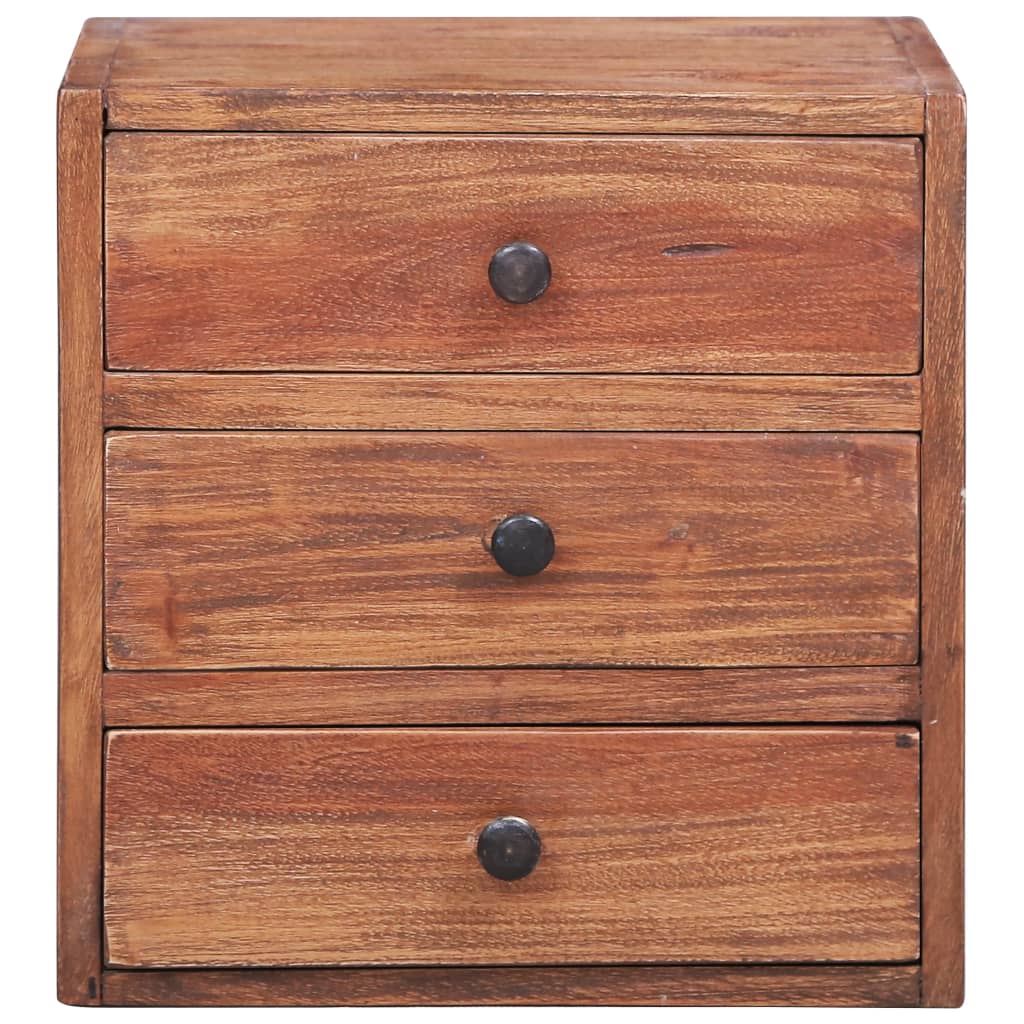 vidaXL Noptieră cu 3 sertare, 35x25x35 cm, lemn masiv de mahon vidaXL Noptieră cu 3 sertare, 35x25x35 cm, lemn masiv de mahon