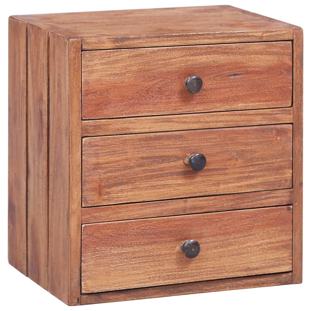 vidaXL Noptieră cu 3 sertare, 35x25x35 cm, lemn masiv de mahon vidaXL Noptieră cu 3 sertare, 35x25x35 cm, lemn masiv de mahon
