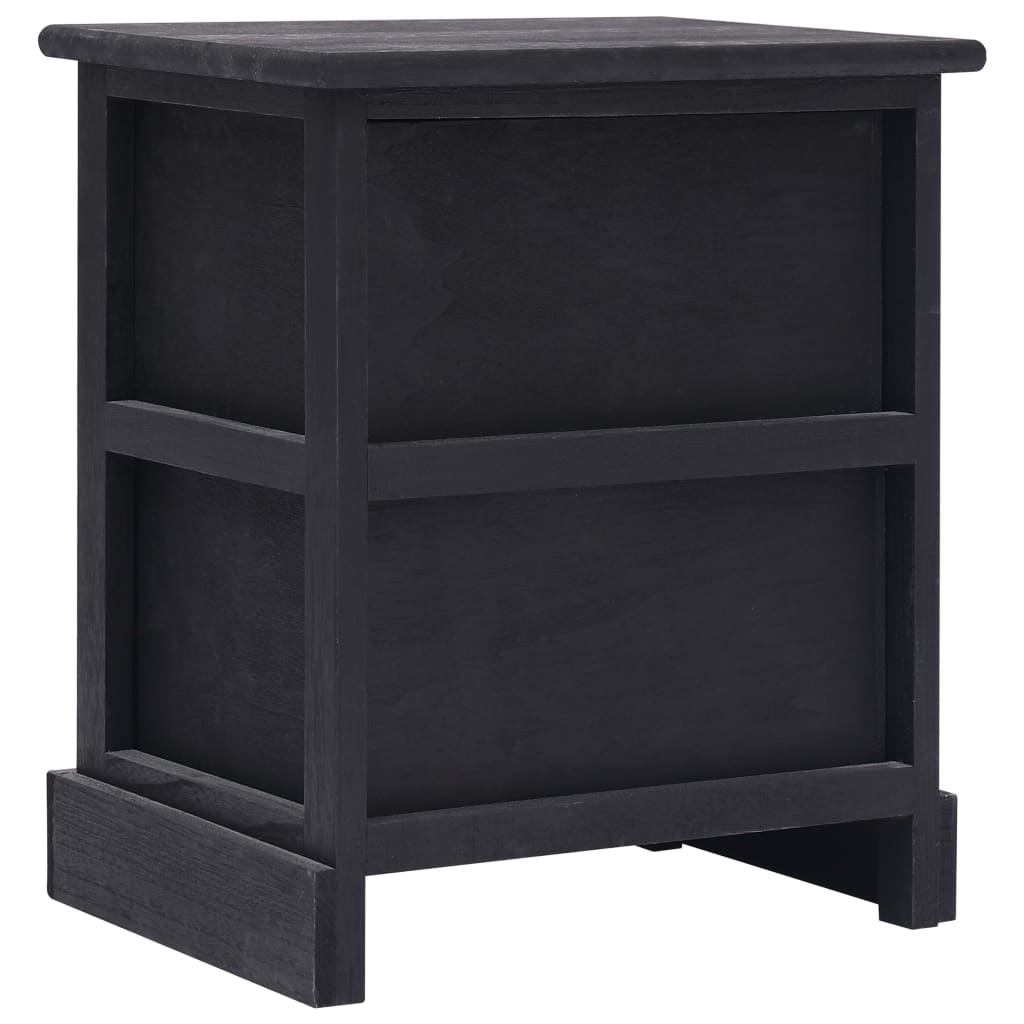 vidaXL Noptiere, 2 buc., negre, 38 x 28 x 45 cm, lemn de paulownia vidaXL Noptiere, 2 buc., negre, 38 x 28 x 45 cm, lemn de paulownia