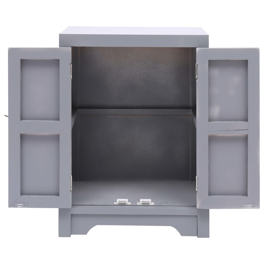 vidaXL Noptieră, gri, 38 x 28 x 52 cm, lemn de paulownia