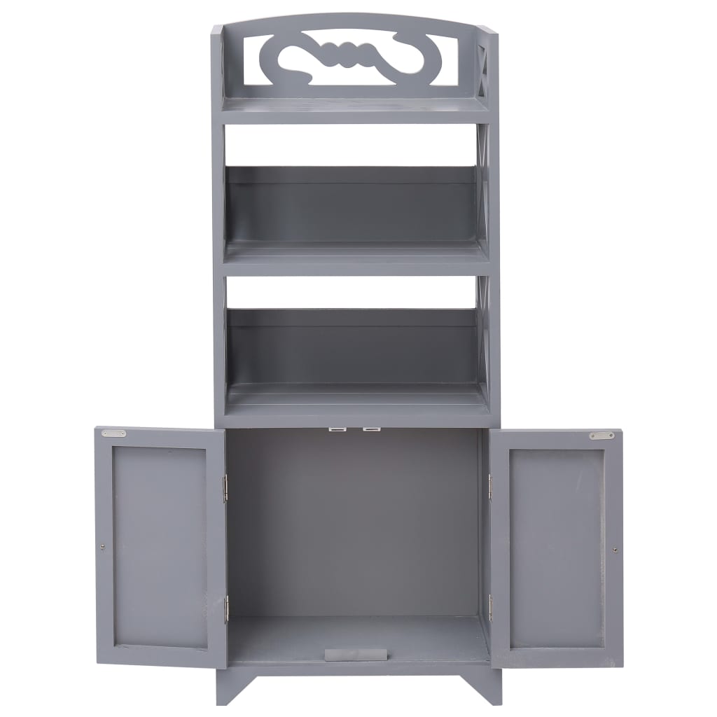 vidaXL Dulap de baie, gri, 46 x 24 x 116 cm, lemn de paulownia