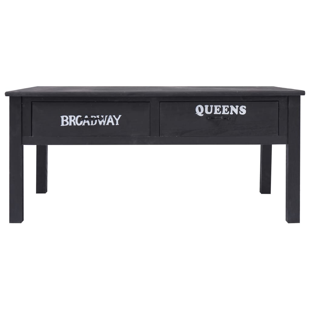 vidaXL Măsuță de cafea, negru, 100 x 50 x 45 cm, lemn