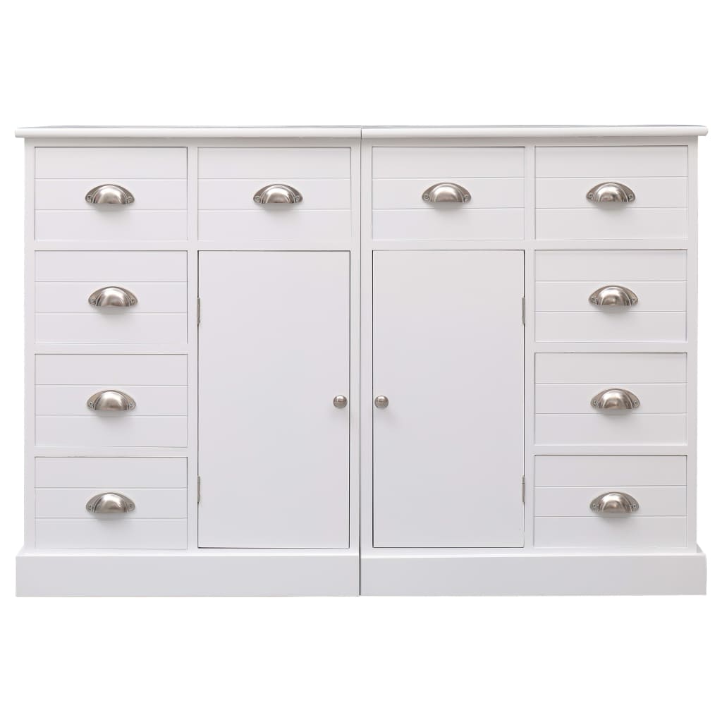 vidaXL Dulap cu 10 sertare, alb, 113 x 30 x 79 cm, lemn vidaXL Dulap cu 10 sertare, alb, 113 x 30 x 79 cm, lemn
