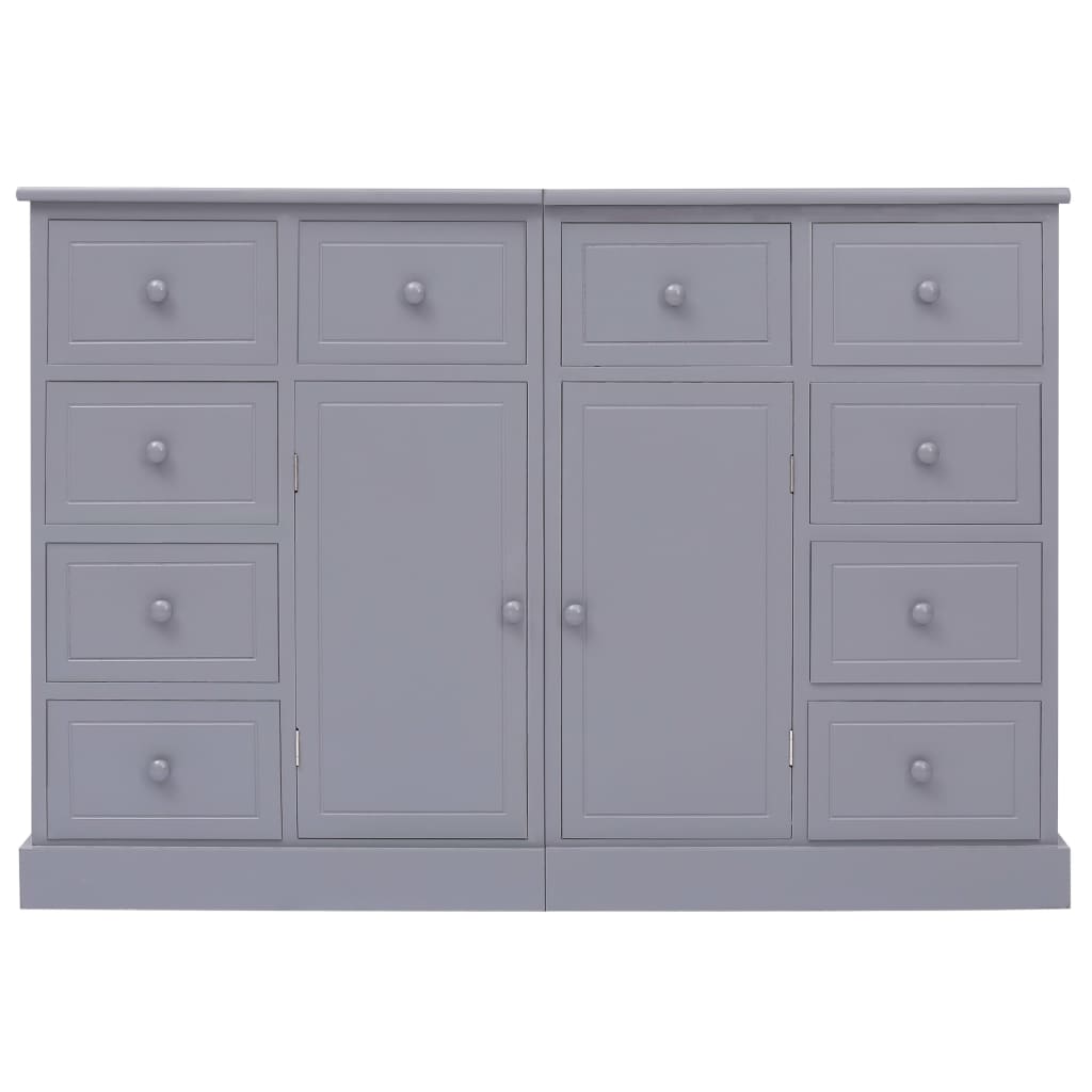 vidaXL Dulap cu 10 sertare, gri, 113x30x79 cm, lemn vidaXL Dulap cu 10 sertare, gri, 113x30x79 cm, lemn