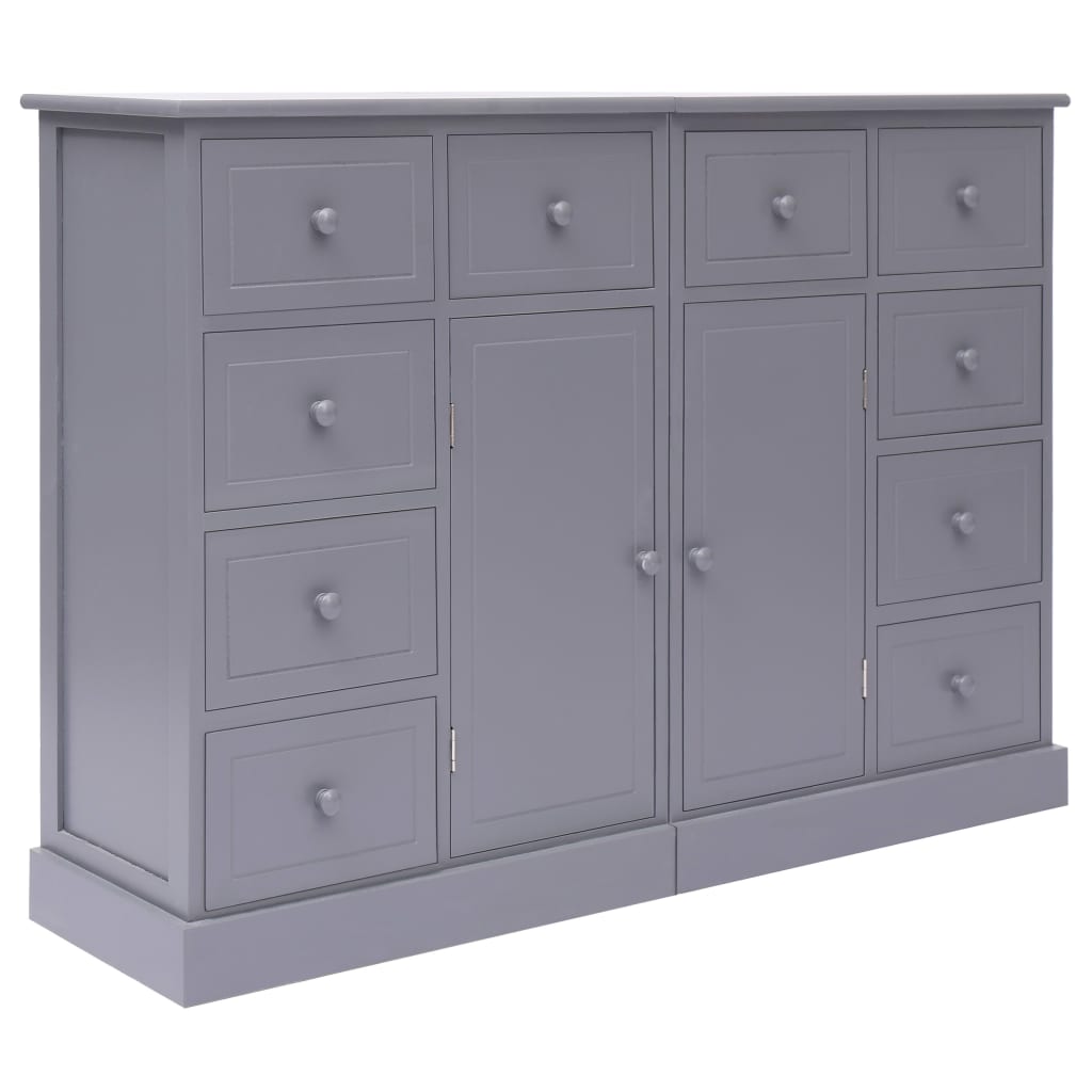 vidaXL Dulap cu 10 sertare, gri, 113x30x79 cm, lemn vidaXL Dulap cu 10 sertare, gri, 113x30x79 cm, lemn