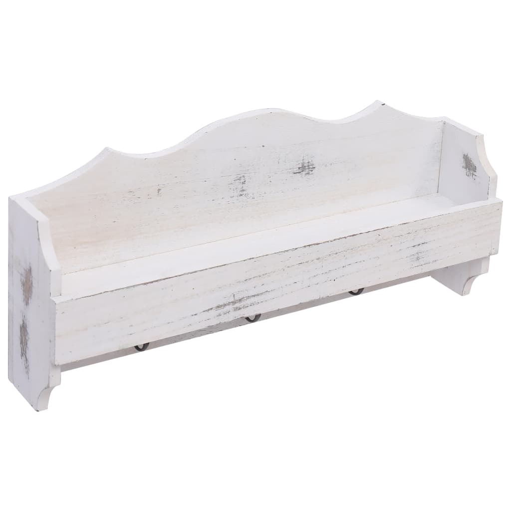 vidaXL Cuier de perete, alb, 50 x 10 x 23 cm, lemn vidaXL Cuier de perete, alb, 50 x 10 x 23 cm, lemn