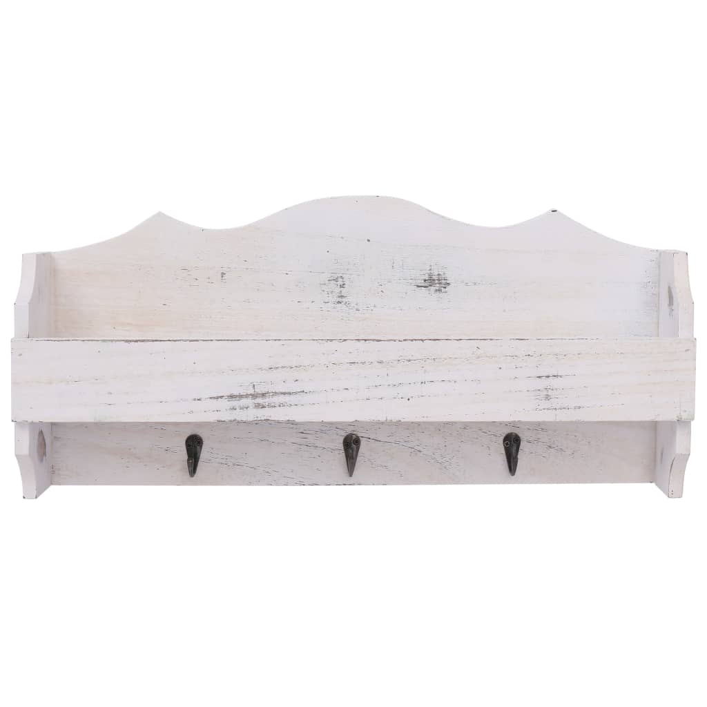 vidaXL Cuier de perete, alb, 50 x 10 x 23 cm, lemn vidaXL Cuier de perete, alb, 50 x 10 x 23 cm, lemn