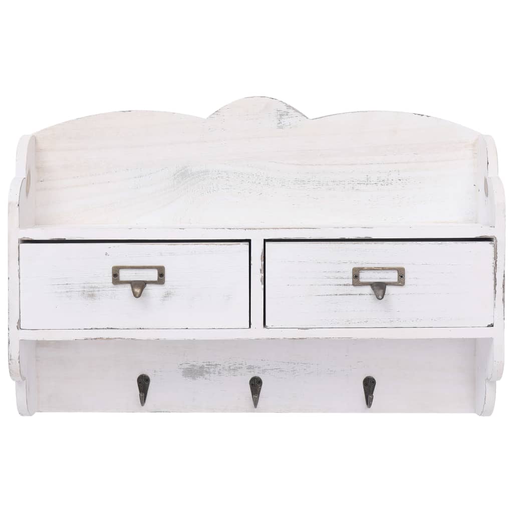 vidaXL Cuier de perete, alb, 50 x 10 x 34 cm, lemn vidaXL Cuier de perete, alb, 50 x 10 x 34 cm, lemn