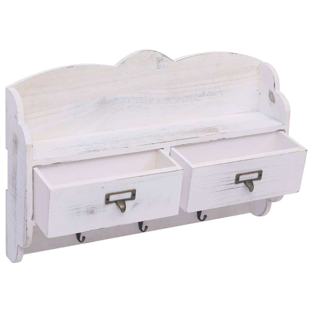 vidaXL Cuier de perete, alb, 50 x 10 x 34 cm, lemn vidaXL Cuier de perete, alb, 50 x 10 x 34 cm, lemn