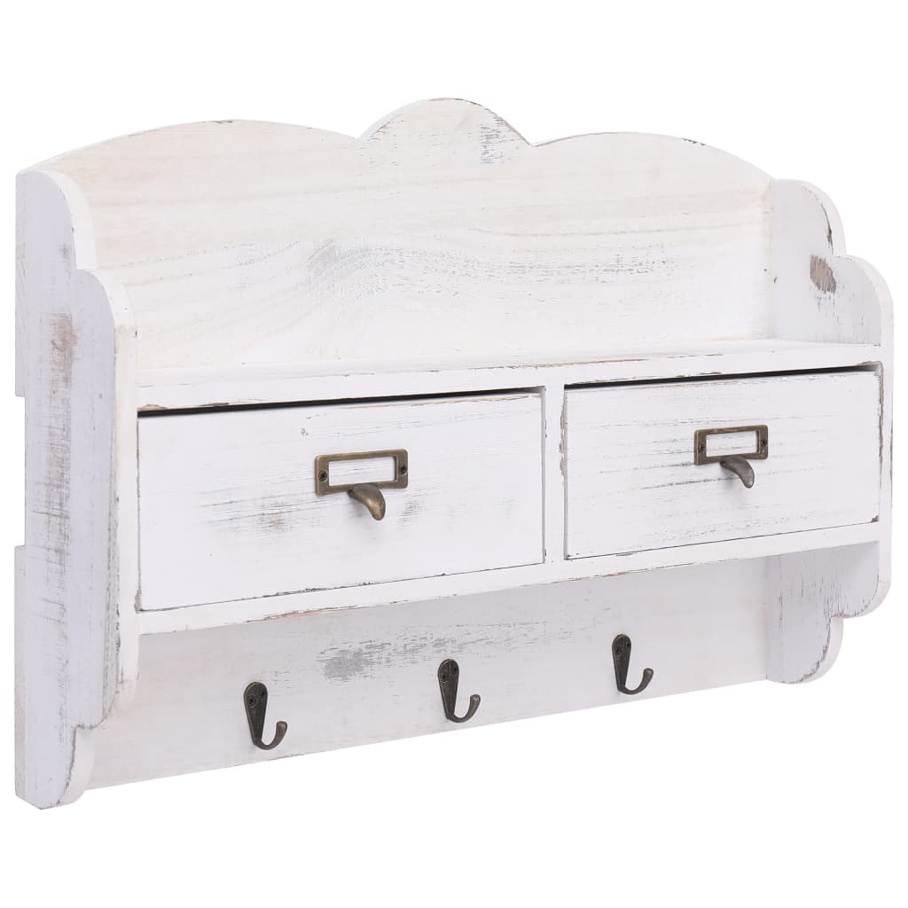vidaXL Cuier de perete, alb, 50 x 10 x 34 cm, lemn vidaXL Cuier de perete, alb, 50 x 10 x 34 cm, lemn