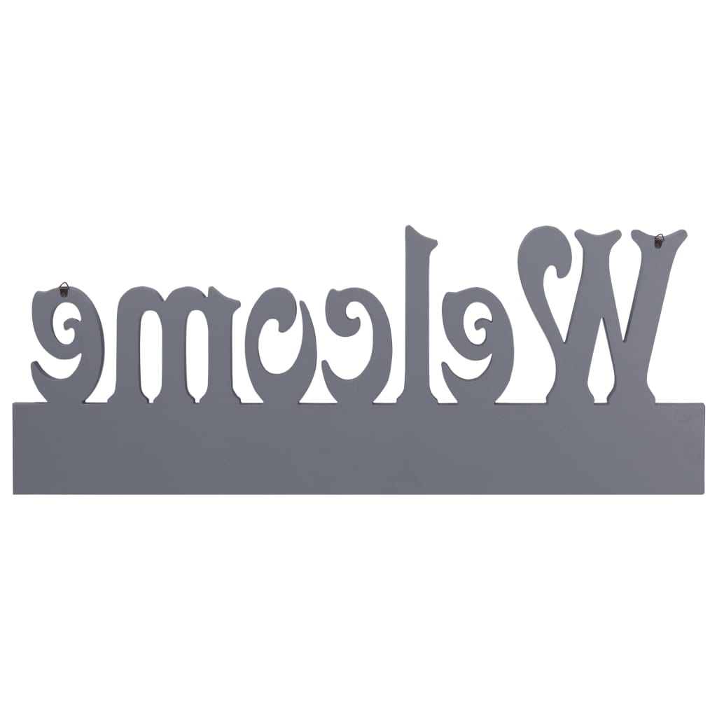 vidaXL Cuier de perete WELCOME, gri, 74 x 29,5 cm