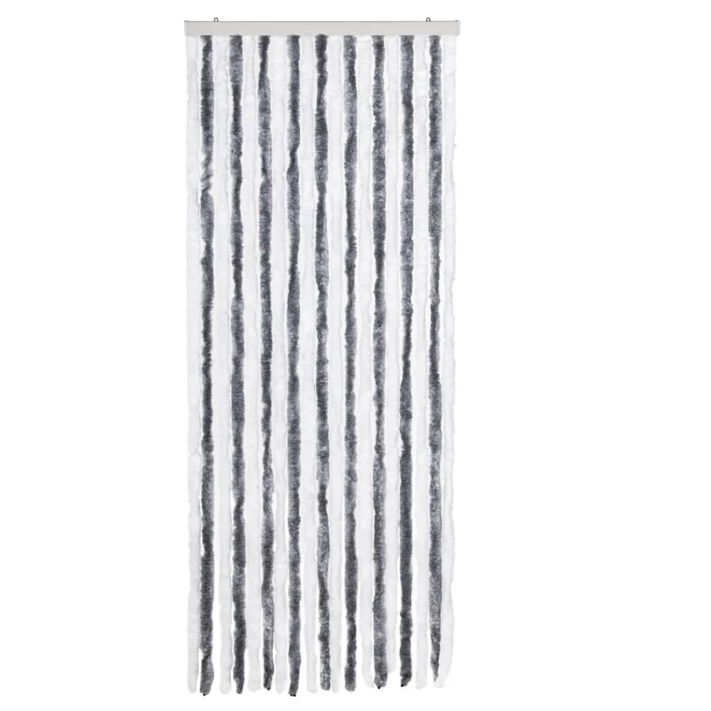 vidaXL Perdea pentru insecte, gri și alb, 56x185 cm, Chenille vidaXL Perdea pentru insecte, gri și alb, 56x185 cm, Chenille