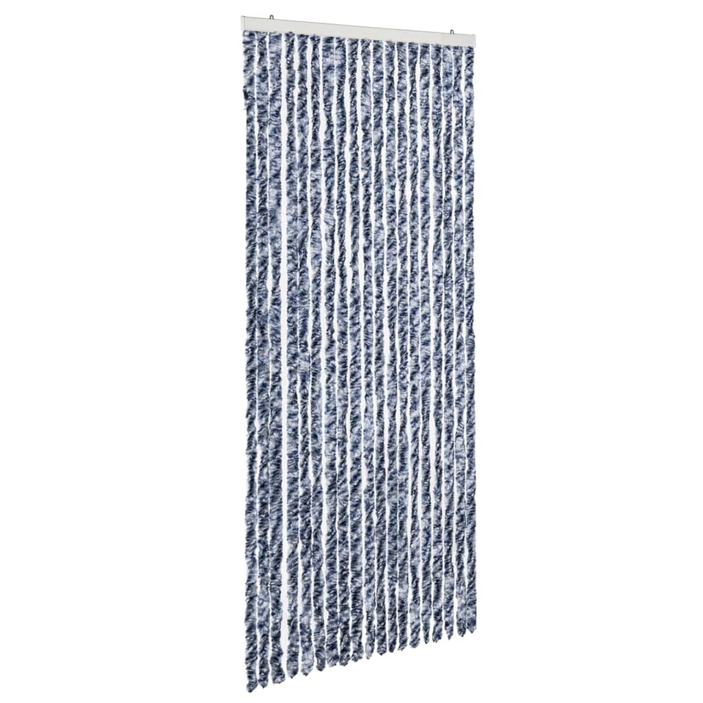 vidaXL Perdea de insecte, albastru, alb, argintiu, 56x185 cm, Chenille