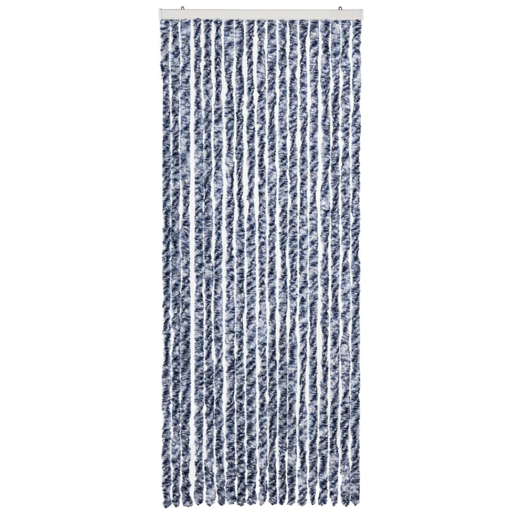 vidaXL Perdea de insecte, albastru, alb, argintiu, 56x185 cm, Chenille