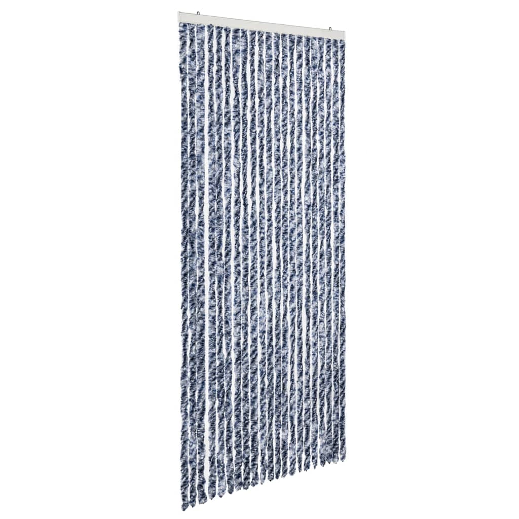 vidaXL Perdea de insecte, albastru, alb, argintiu, 90x220 cm, Chenille vidaXL Perdea de insecte, albastru, alb, argintiu, 90x220 cm, Chenille
