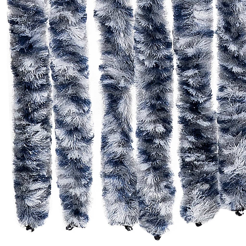 vidaXL Perdea de insecte, albastru, alb, argintiu, 90x220 cm, Chenille vidaXL Perdea de insecte, albastru, alb, argintiu, 90x220 cm, Chenille