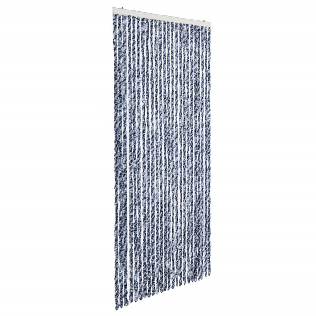 vidaXL Perdea de insecte, albastru, alb, argintiu, 100x220 cm Chenille