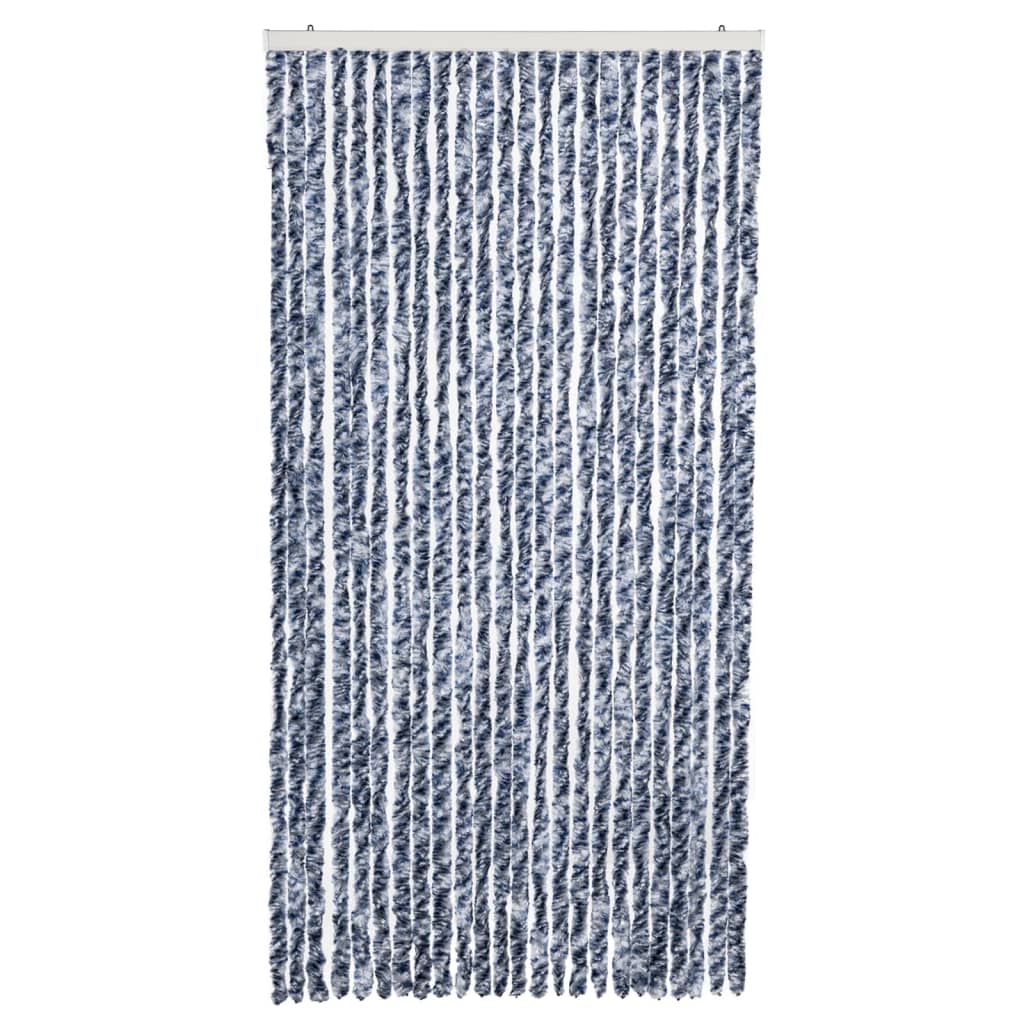 vidaXL Perdea de insecte, albastru, alb, argintiu, 100x220 cm Chenille