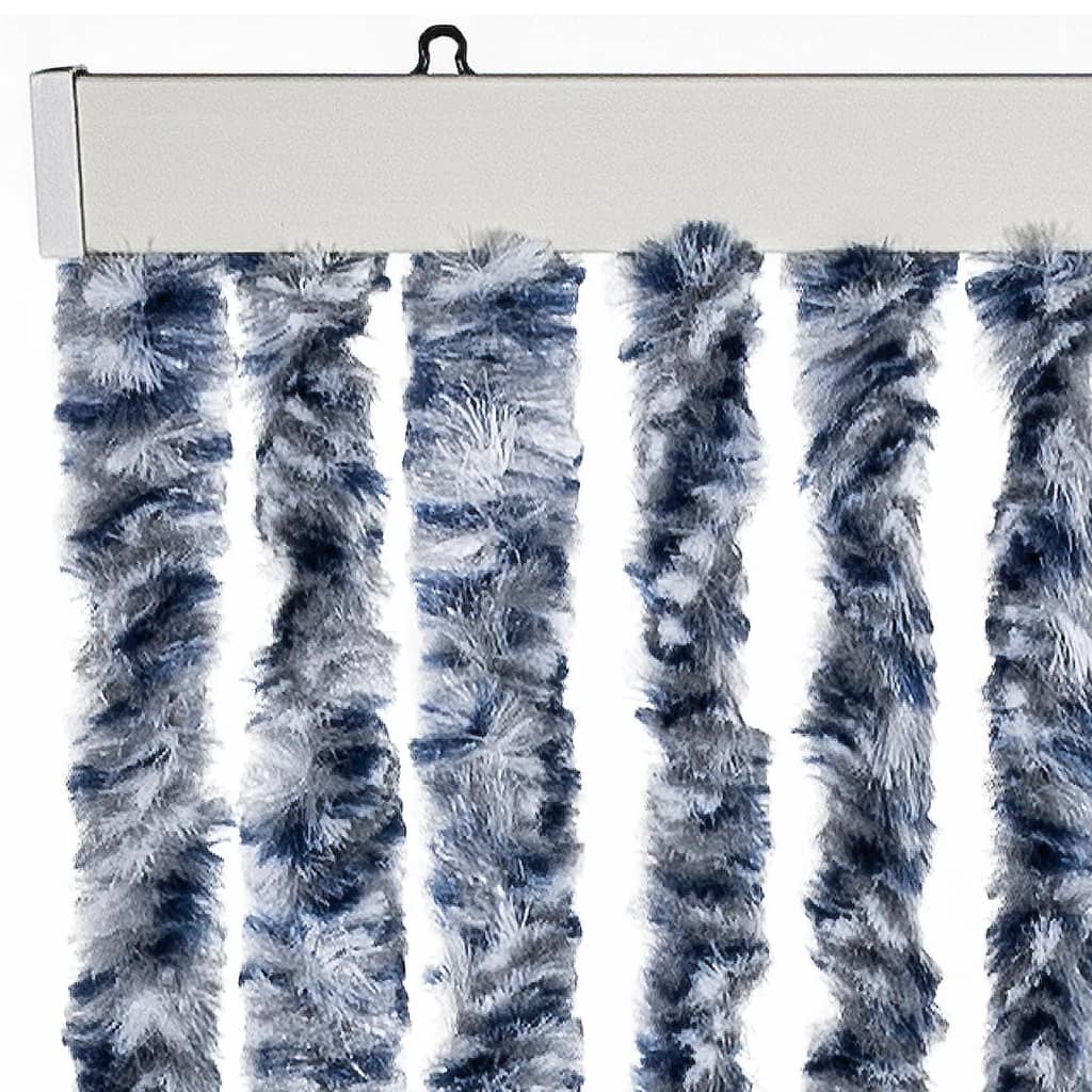 vidaXL Perdea de insecte, albastru, alb, argintiu, 100x220 cm Chenille