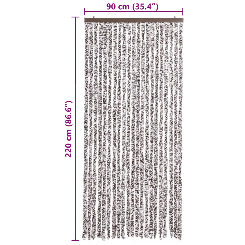 vidaXL Perdea pentru insecte, maro și bej, 90x220 cm, Chenille vidaXL Perdea pentru insecte, maro și bej, 90x220 cm, Chenille