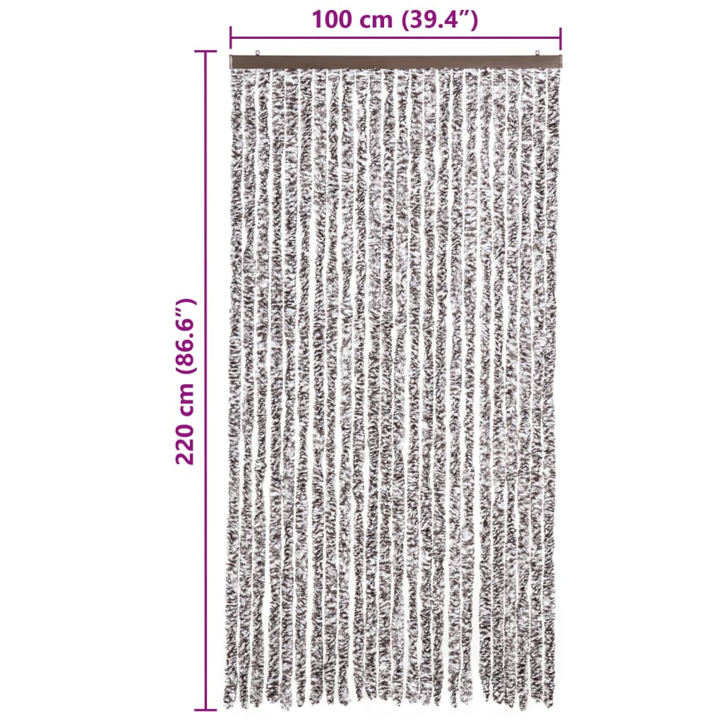 vidaXL Perdea pentru insecte, maro și bej, 100x220 cm, Chenille vidaXL Perdea pentru insecte, maro și bej, 100x220 cm, Chenille