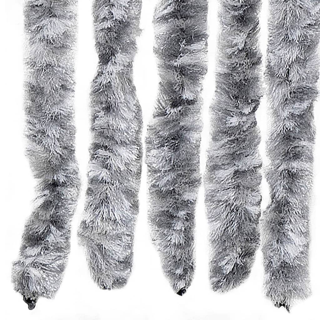 vidaXL Perdea pentru insecte, alb și gri, 90x220 cm, Chenille vidaXL Perdea pentru insecte, alb și gri, 90x220 cm, Chenille