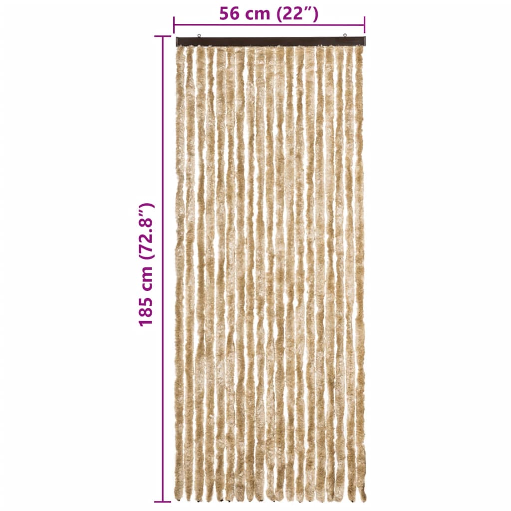 vidaXL Perdea pentru insecte, bej, 56x185 cm, Chenille vidaXL Perdea pentru insecte, bej, 56x185 cm, Chenille