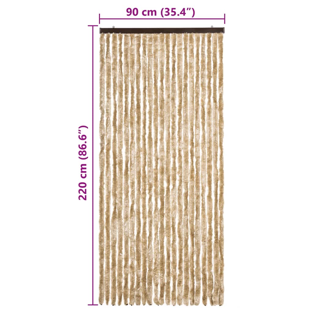 vidaXL Perdea pentru insecte, bej, 90x220 cm, Chenille vidaXL Perdea pentru insecte, bej, 90x220 cm, Chenille