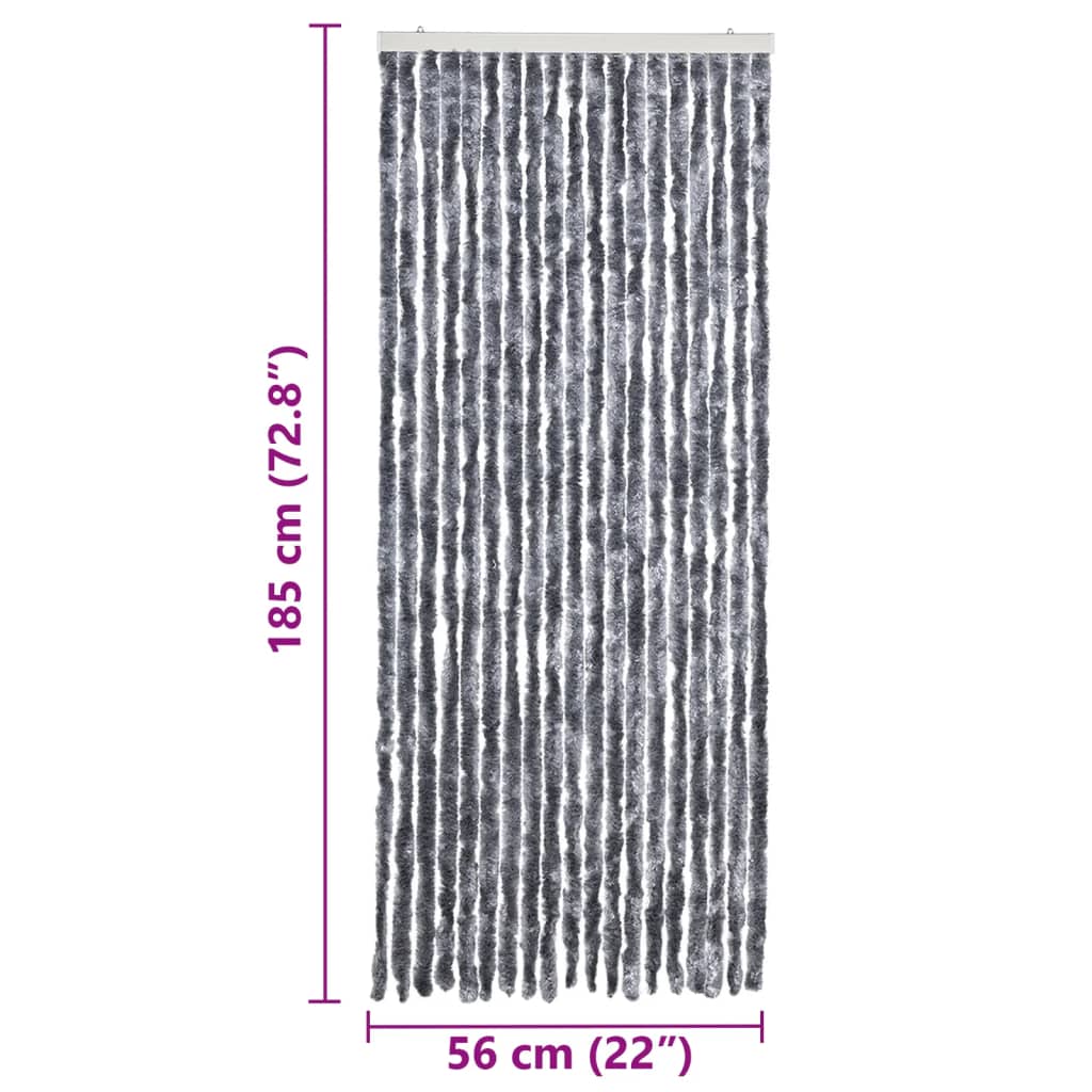 vidaXL Perdea pentru insecte, argintiu, 56x185 cm, Chenille vidaXL Perdea pentru insecte, argintiu, 56x185 cm, Chenille