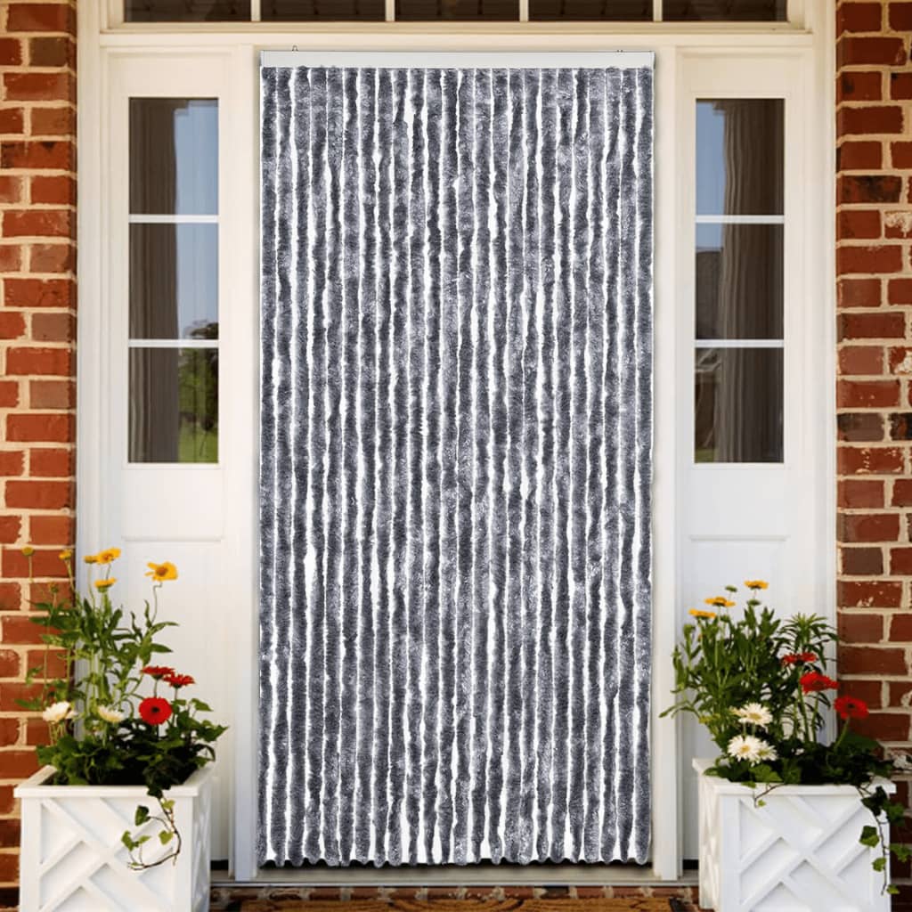 vidaXL Perdea pentru insecte, argintiu, 100x220 cm, Chenille vidaXL Perdea pentru insecte, argintiu, 100x220 cm, Chenille