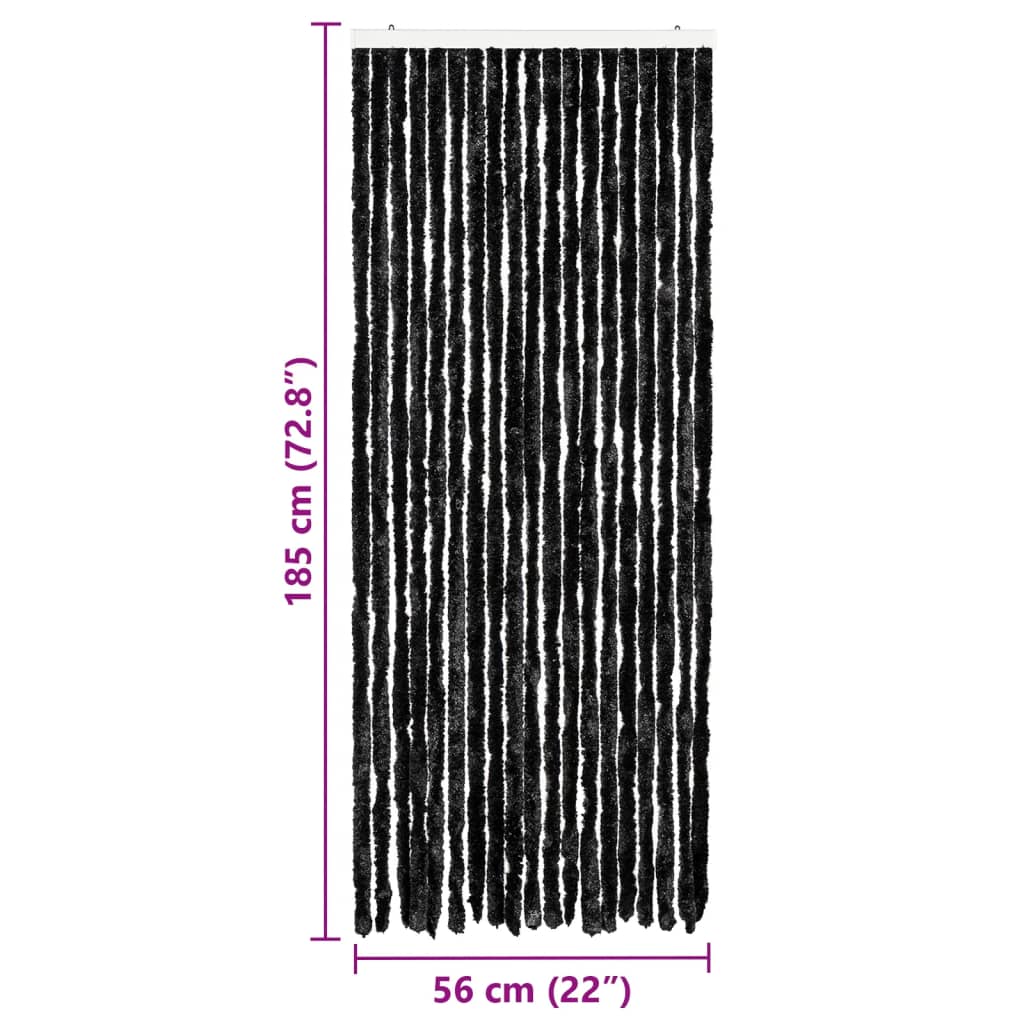 vidaXL Perdea pentru insecte, antracit, 56x185 cm, Chenille vidaXL Perdea pentru insecte, antracit, 56x185 cm, Chenille