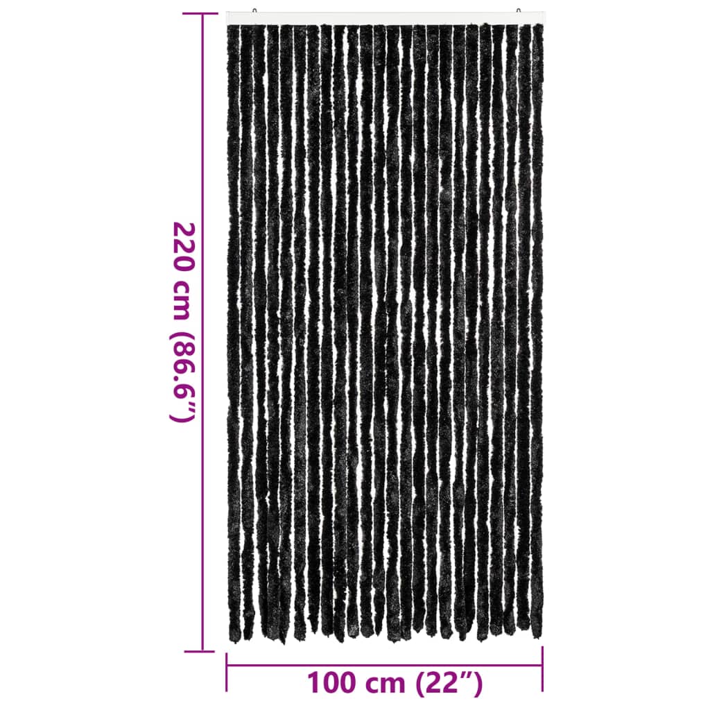 vidaXL Perdea pentru insecte, antracit, 100x220 cm, Chenille vidaXL Perdea pentru insecte, antracit, 100x220 cm, Chenille