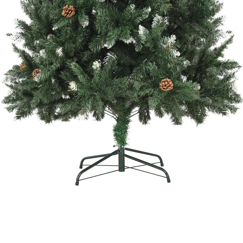 vidaXL Brad de Crăciun artificial cu conuri pin și sclipici alb 210 cm vidaXL Brad de Crăciun artificial cu conuri pin și sclipici alb 210 cm