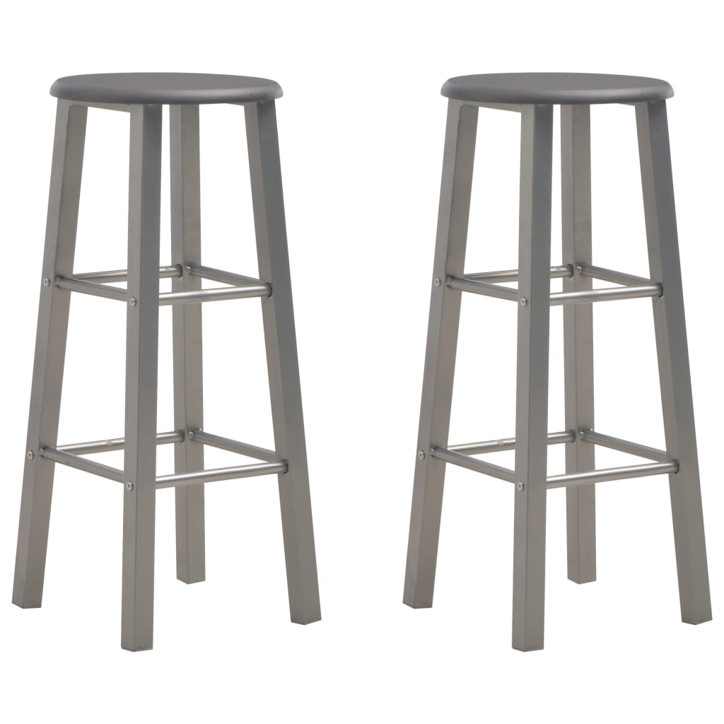 vidaXL Scaune de bar, 2 buc., antracit, MDF vidaXL Scaune de bar, 2 buc., antracit, MDF