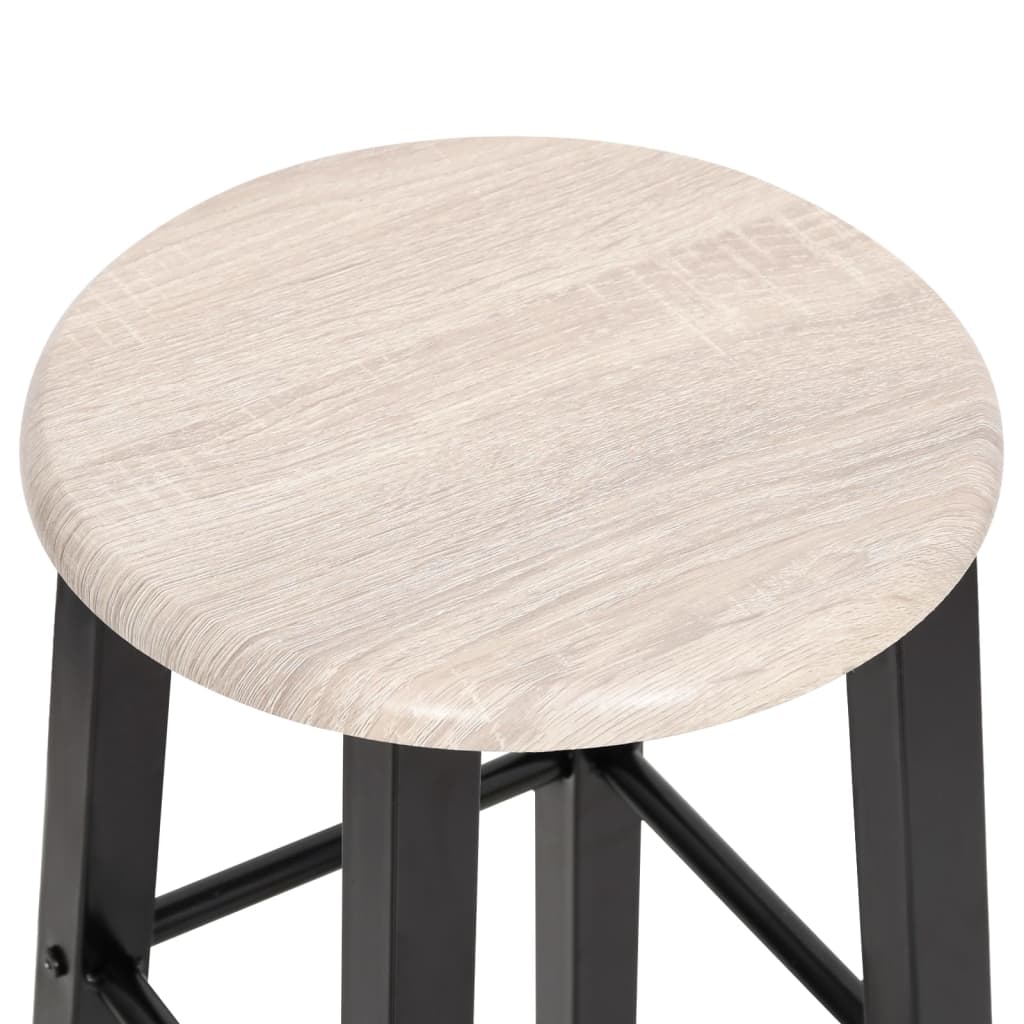 vidaXL Scaune de bar, 2 buc., negru, MDF