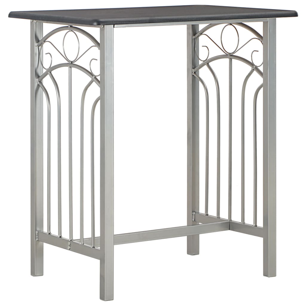 vidaXL Set mobilier de bar, 3 piese, negru, lemn și oțel vidaXL Set mobilier de bar, 3 piese, negru, lemn și oțel