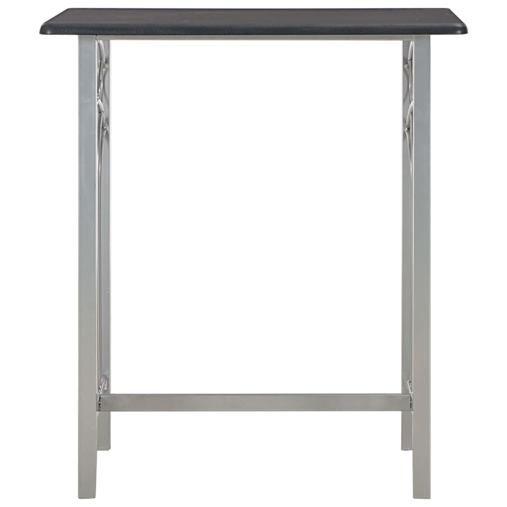 vidaXL Set mobilier de bar, 3 piese, negru, lemn și oțel vidaXL Set mobilier de bar, 3 piese, negru, lemn și oțel