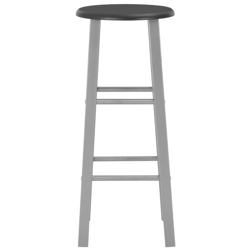 vidaXL Set mobilier de bar, 3 piese, negru, lemn și oțel vidaXL Set mobilier de bar, 3 piese, negru, lemn și oțel