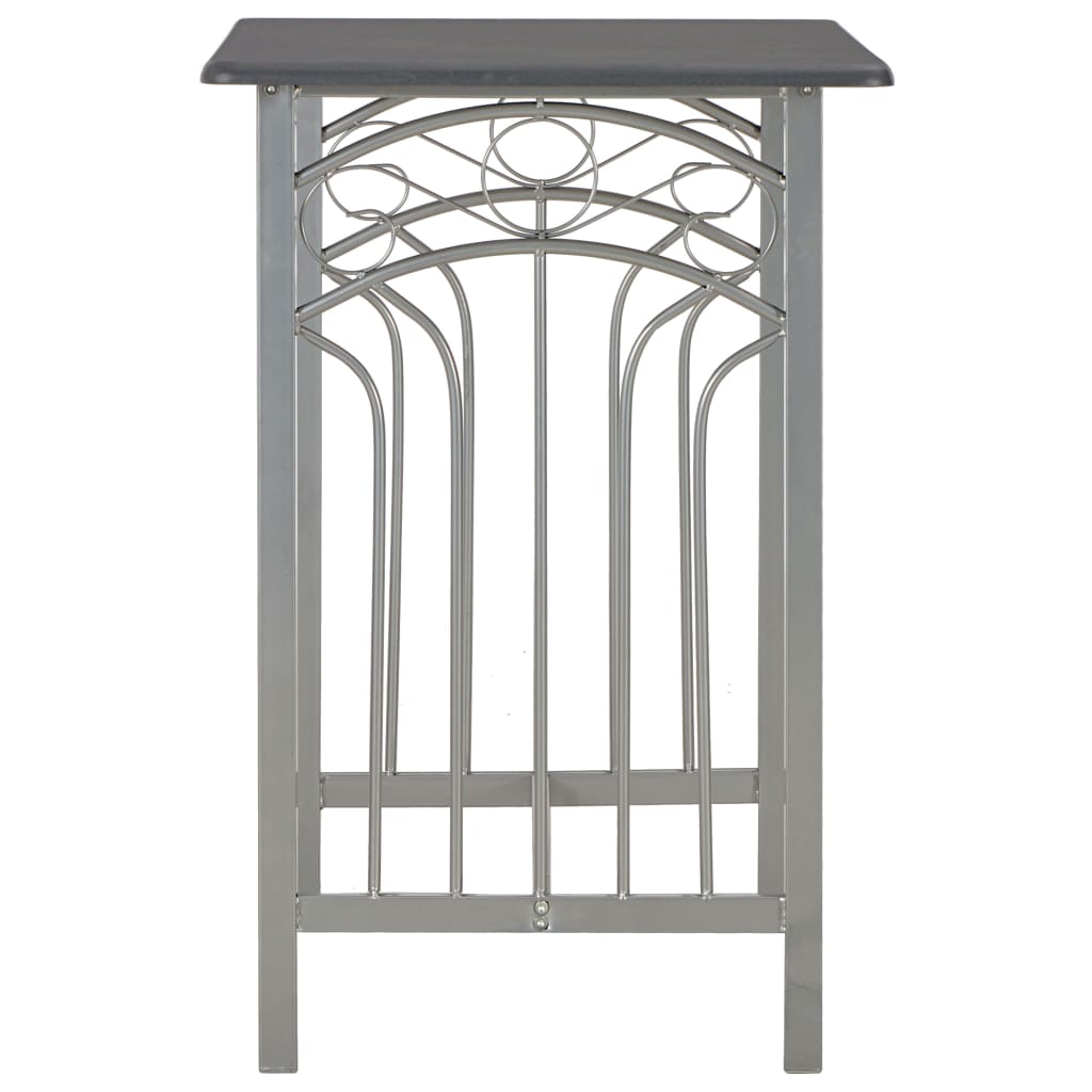 vidaXL Set mobilier de bar, 3 piese, antracit, lemn și oțel