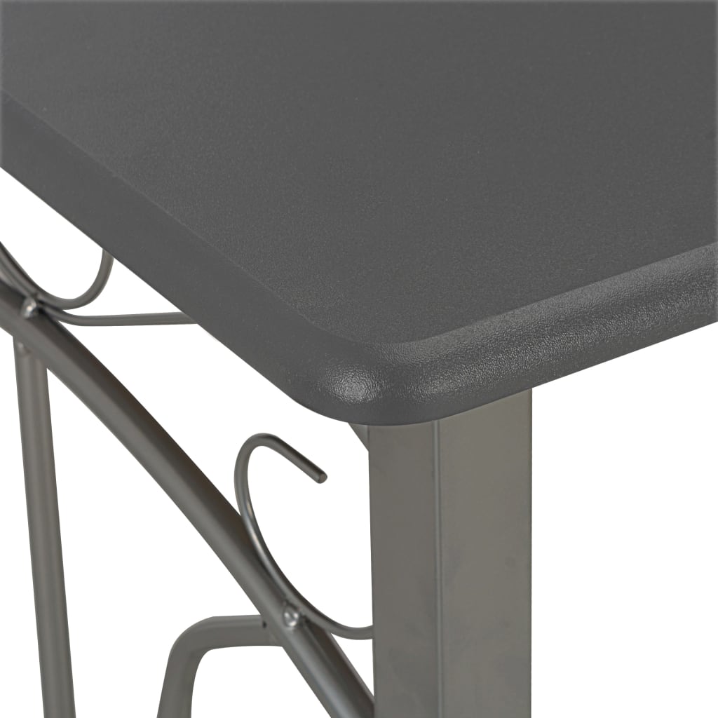 vidaXL Set mobilier de bar, 3 piese, antracit, lemn și oțel