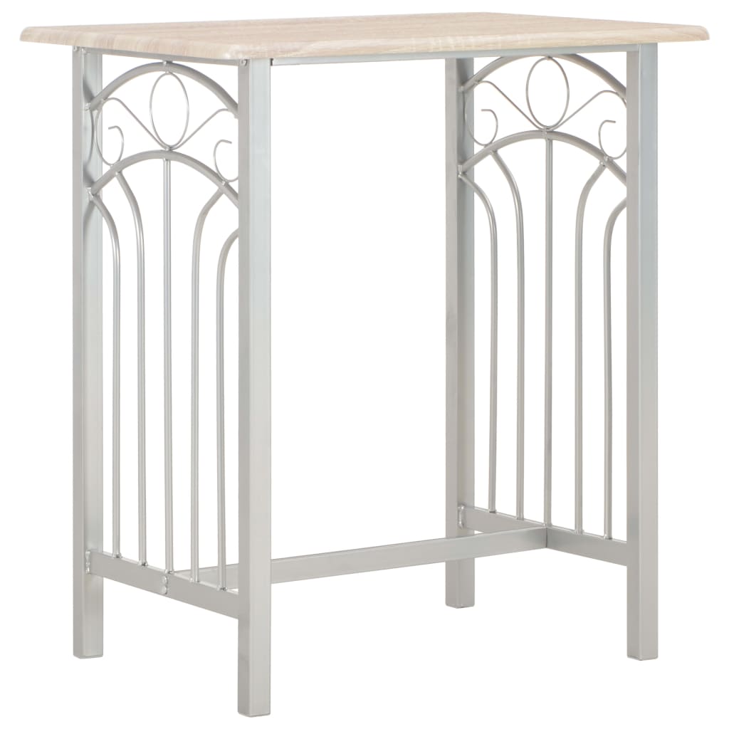 vidaXL Set mobilier de bar, 3 piese, lemn și oțel