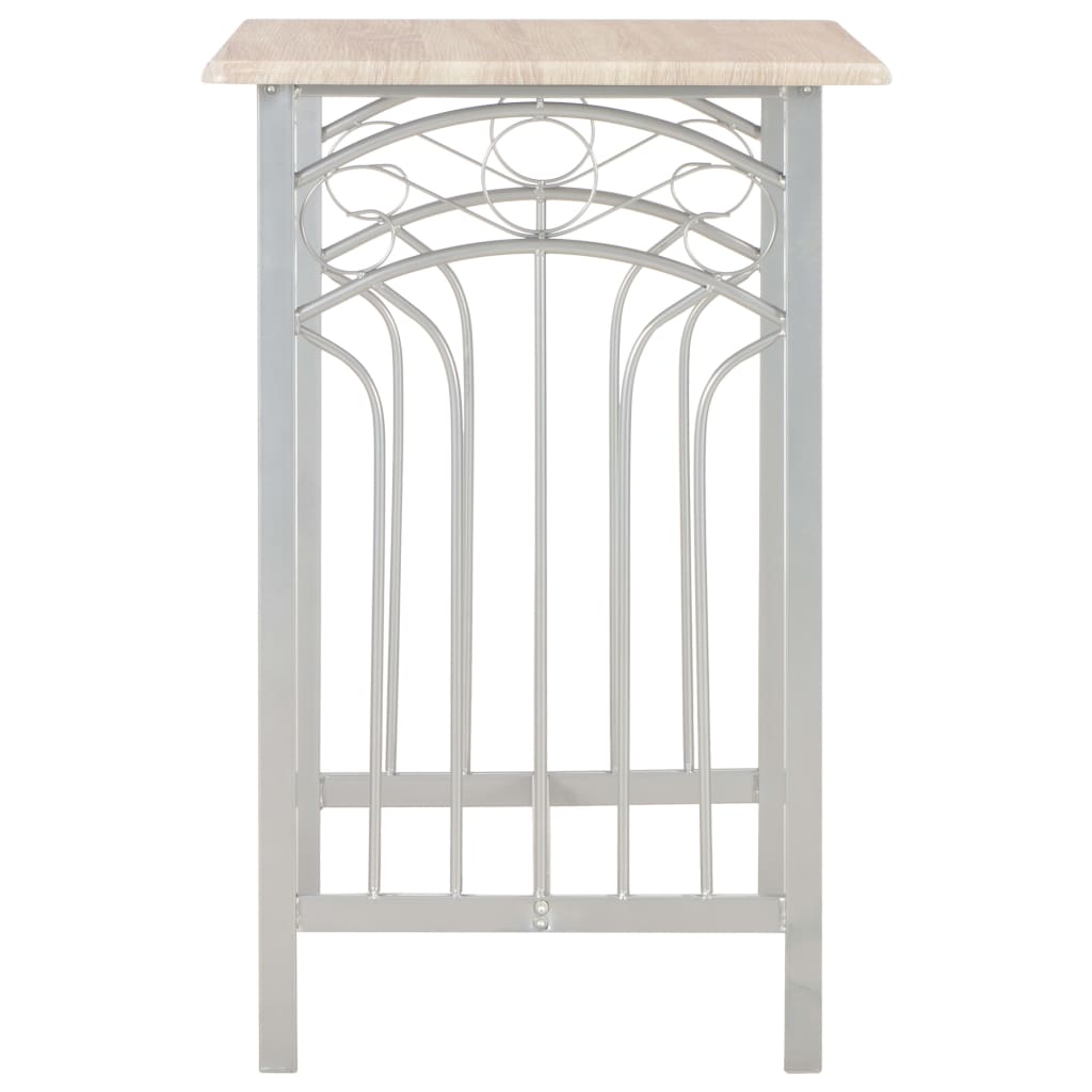 vidaXL Set mobilier de bar, 3 piese, lemn și oțel